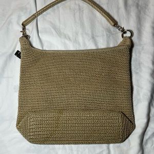 Crochet look purse with gold threads